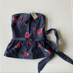 A&F Abercrombie & Fitch Navy Floral Top XS NWT